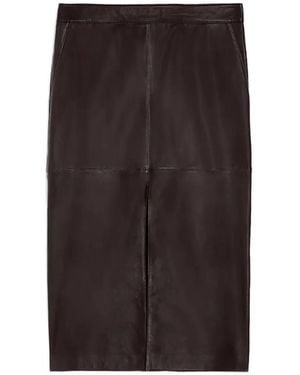 Vanessa Bruno Dayna Panelled Leather Midi Skirt - Black