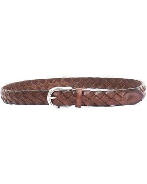 Alberto Luti Woven-Leather Belt - White
