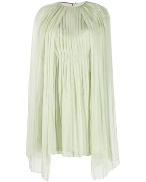 Gucci Plooi-Jurk Met Cape - Groen