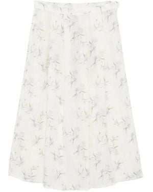 agnès b. Ginette Midi Skirt - White