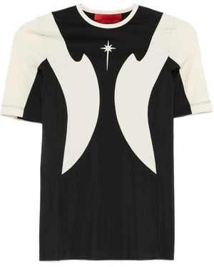 Kusikohc Star-Print Panel T-Shirt - Black