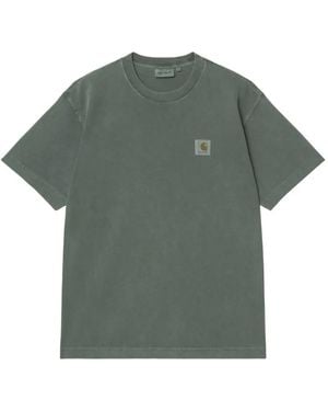 Carhartt Vista Logo-Patch Cotton T-Shirt - Green
