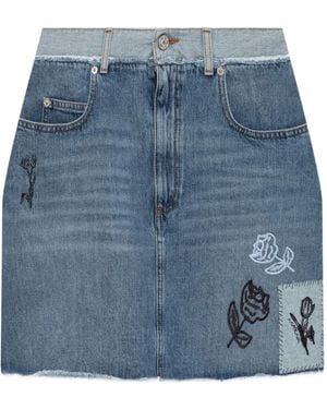 Marni Minigonna Denim Con Ricamo - Blu