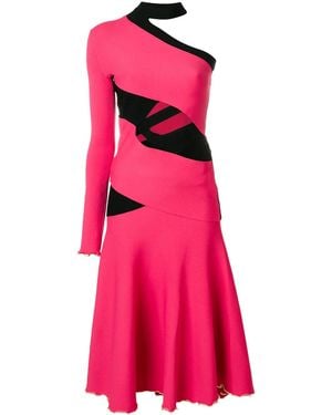 Proenza Schouler One Sleeve Bandage Knit Dress - Pink