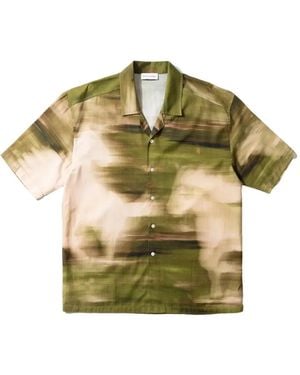 Edmmond Studios Abstract-Print Camp-Collar Shirt - Green