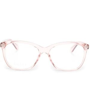Gucci Logo-Plaque Cat-Eye Glasses - Natural