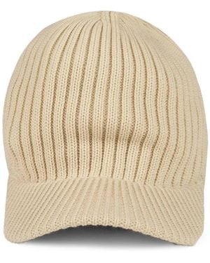 Y-3 Ribbed-Knit Beanie Hat - Natural
