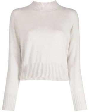 N.Peal Cashmere ファインニット クロップド カシミアセーター - ホワイト
