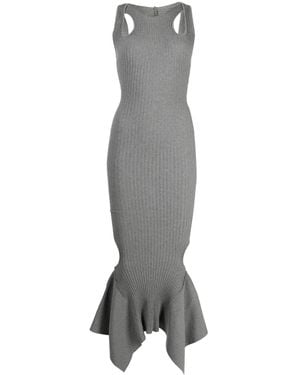 ANDREADAMO Vestido Midi Con Aberturas - Gris