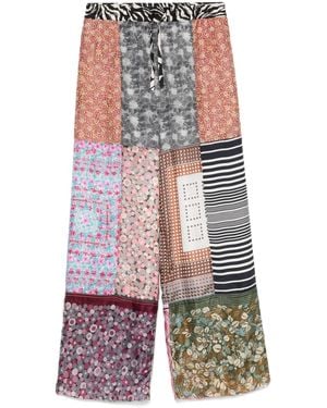 Marine Serre Regenerated Silk-Scarves Pants - White