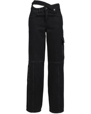 BOHEMSEO Cross-Waist Cargo Trousers - Black