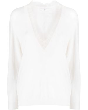 IRO Jersey Haby De Punto Con Encaje - Blanco