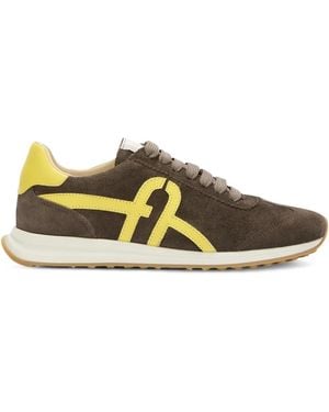 Furla Retrò Logo-Detail Lace-Up Trainers - Brown