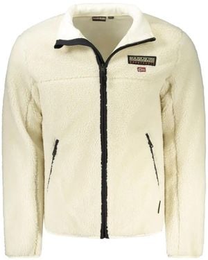 Napapijri Logo-Patch Fleece Jacket - Natural