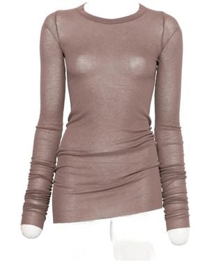 Rick Owens Ribbed Long-Sleeve T-Shirt - Brown