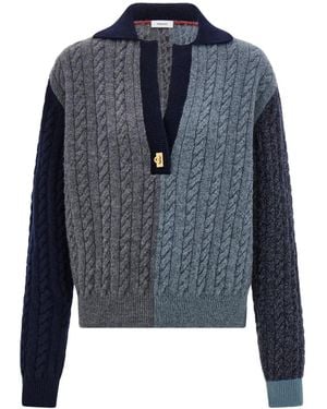 Ferragamo Gancio-Detail Cable Knit - Blue