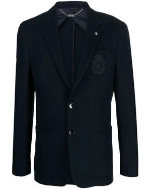 Billionaire Circular Knitting Single-Breasted Blazer - Blue