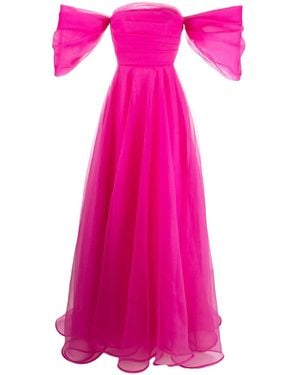 Ana Radu Corset-Style Organza Maxi Dress - Pink