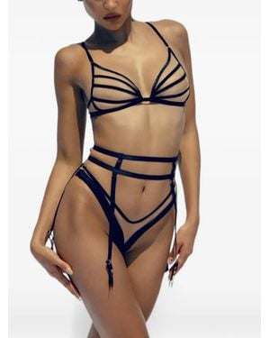 GOD SAVES QUEENS Semi-Transparenter Bh Mit Riemen - Schwarz