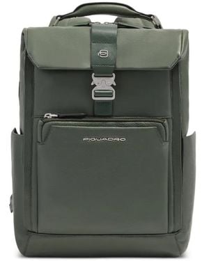 Piquadro Rucksack Mit Schnallenverschluss - Grün