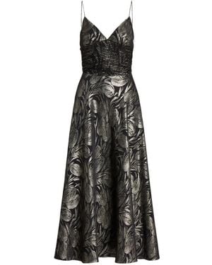Ralph Lauren Henri Floral V-Neck Midi Dress - Black
