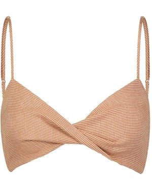 Matthew Bruch Twist Bandeau Crop Top - Natural