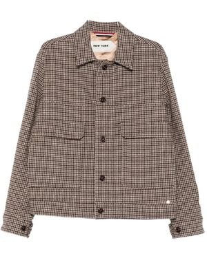 NEW YORK RESIDENT Houndstooth Overshirt - Brown