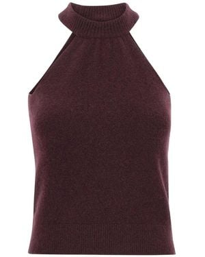 Laneus Sleeveless Knitted Top - Purple