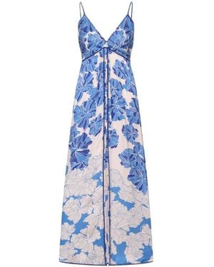 Poupette Denise Floral-Print Maxi Dress - Blue