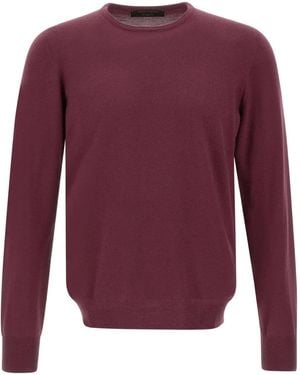 Gran Sasso Ribbed Crew-Neck Sweater - Purple