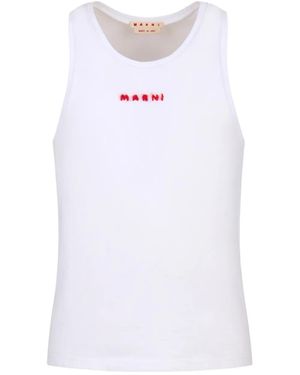 Marni Mohair Logo Cami - White