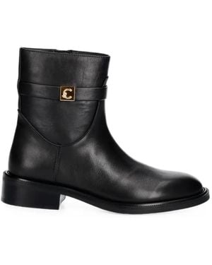 Coccinelle Logo-Plaque Buckled Ankle Boots - Black