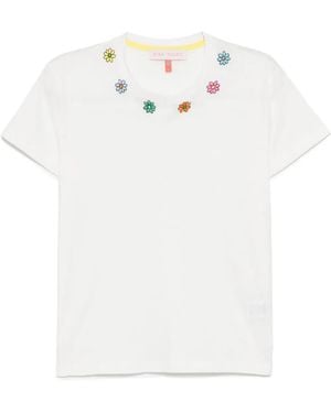 Mira Mikati Camiseta con bordado floral - Blanco