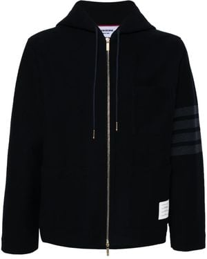 Thom Browne 4 Bar-Stripe Hooded Jacket - Black
