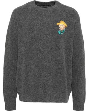 Musium Div. Pullover Mit Logo-Stickerei - Grau