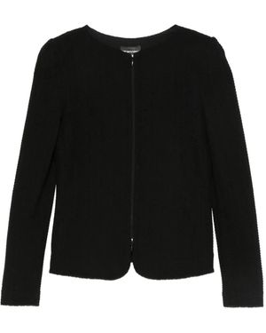 Emporio Armani シェブロンパターン ジャケット - ブラック