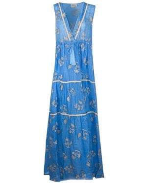 PHO® Firenze Kleid Mit Blumenmuster - Blau