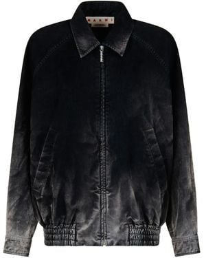 Marni Washed Zip-Up Bomber Jacket - Black