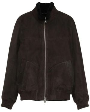 Arma Suede Bomber Jacket - Black