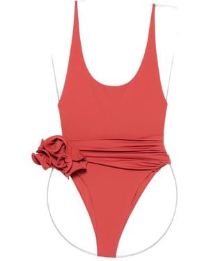 Magda Butrym Floral-Appliqué Swimsuit - Red
