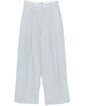ELEH Pleated Wide-Leg Pants - White