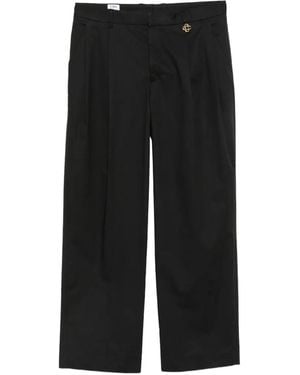 CASABLANCA Pleated Straight Leg Trouser - Black