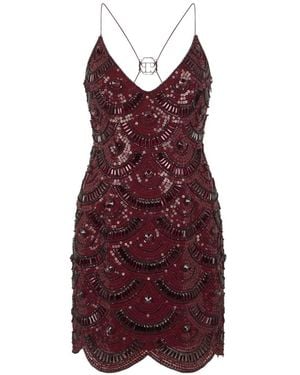 Philipp Plein Vestido Corto Con Lentejuelas - Morado