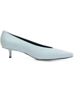 Loulou de Saison Alani Kitten-Heel Court Shoes - White