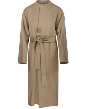 Sandbeige Belted Coat - Natural