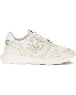 Pinko Zoe Logo-Detail Leather Trainers - White