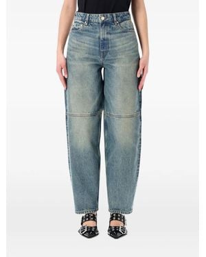 Ganni Pantalon À Effet En Jean - Blue