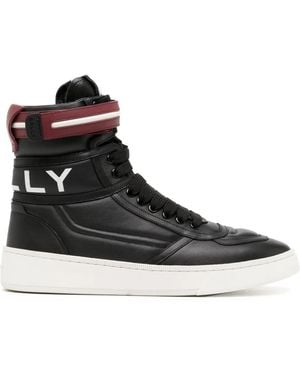 Bally Logo-Print Leather Ankle Boots - Black