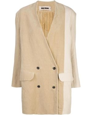 Uma Wang Oversized Double-Breasted Blazer - Natural