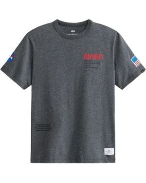 Alpha Industries Crew-Neck Short-Sleeve T-Shirt - Gray